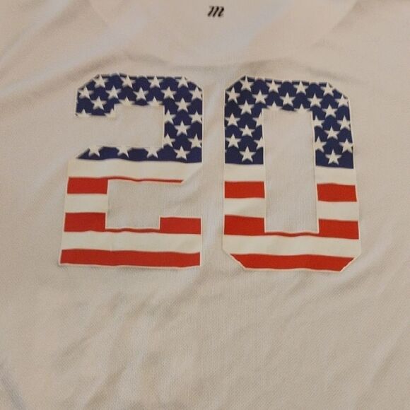 White Victus Sports Jersey with Number 20 - Picture 5 of 6